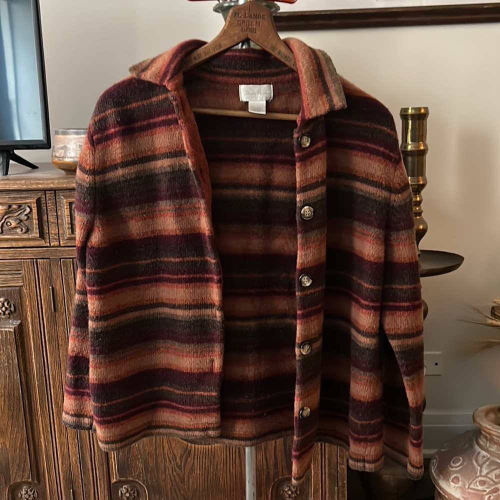 VINTAGE Lambswool Striped Cardigan - Picture 3 of 8